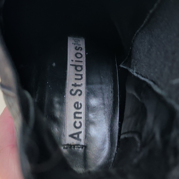 Acne Studios Black Pebbled Leather Ankle Boots Size 37EU - Picture 12 of 12